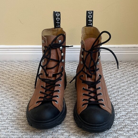 John Fluevog Sreda Lace-Up Hiker Boots - Brown/Black - Mens 11 (Fits like 10.5) - Picture 3 of 7